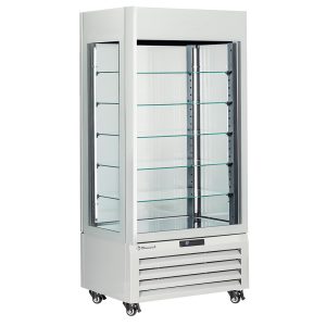 FULL vitrine 600 Lt., 5 glass levels, ventilated - ICE CREAM & PASTRY - WHITE