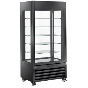 Fully glassed showcase" 600 Lt., 5 glass levels, ventilated - CHOCOLATE - BLACK