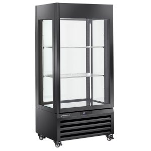 Fully glassed showcase" 600 Lt., 1 level + 2 shelves, ventilated - WINE - BLACK