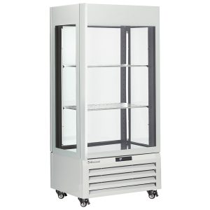 Fully glassed showcase" 600 Lt., 1 level + 2 shelves, ventilated - WINE - WHITE