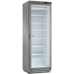 Freezer, static, glass door, 400 liters. stainless steel