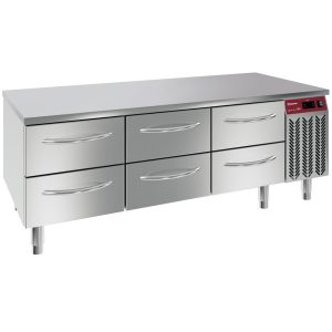 Refrigerated base, 6x1/2 drawers GN1/1- h 100 mm