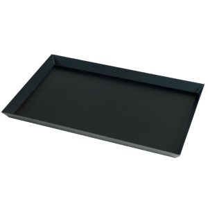 Black steel baking tray 600x400, flared edge 30 mm