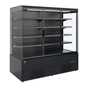 Refrigerated wall element, self-service, swing doors - FULL BLACK
