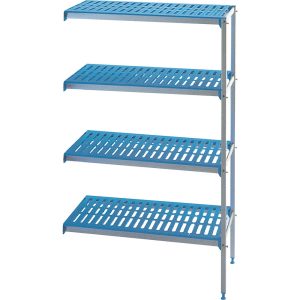 Corner rack in anodised aluminium 4 levels "Modular Rack