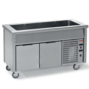 Refrigerated basin unit on refrigerated cabinet