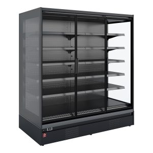 Refrigerated wall element, self-service, swing doors - FULL BLACK