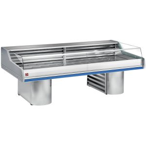 Refrigerated display counter with glass " Self-Service ", on bases