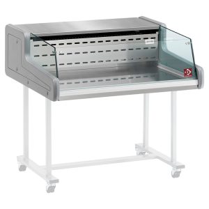 Refrigerated display counter - self-service glass panel