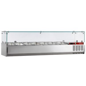 Refrigerated structure 7x GN 1/4 - 150 mm, with sneezeguard