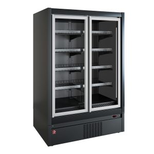 Wall-mounted freezer element, self-service, swinging doors - FULL BLACK