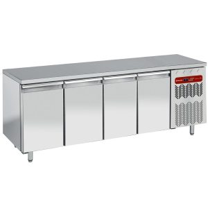 Refrigerated table, ventilated, 4 doors GN 1/1