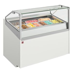 Ice cream counter with 13 stainless steel trays (360x165)