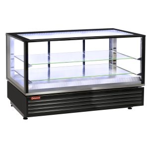 Heated display case EN or GN, ventilated, 2 levels, BLACK