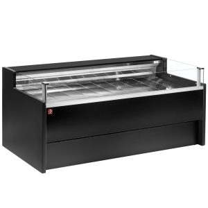 Refrigerated display counter with glass Self-service, ventilated, with reserve - BLACK