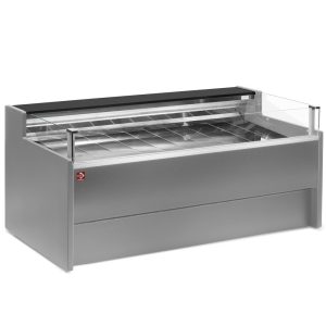 Refrigerated display counter with glass Self-service, ventilated, with reserve - GREY