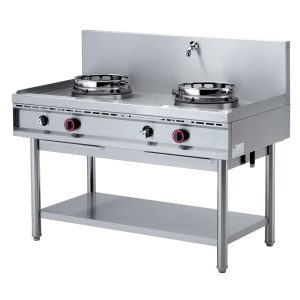 Gas wok stove, 2 burners (13 kW)