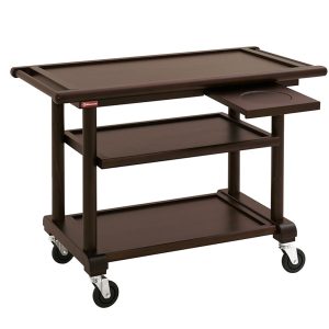 Trolley service, 3 levels. "wengé" wood, dressage shelf
