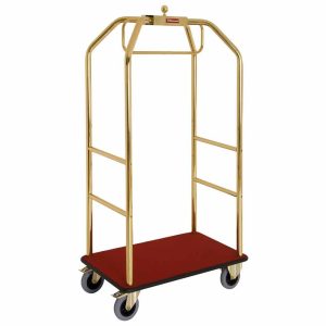 Carriage for luggage & cloakroom "gilded", 2 wheels with brakes