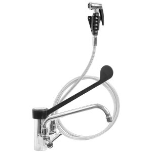 Faucet mixer and removable nozzle, elbow command and pull out spray (MONO exit)