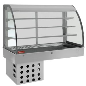 Element top and open display on 3 levels (with curtain), refrigerated, ventilated, 3x GN 1/1