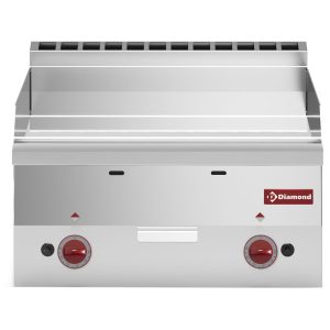 Gas cooking plate, smooth "chrome" surface -Top-