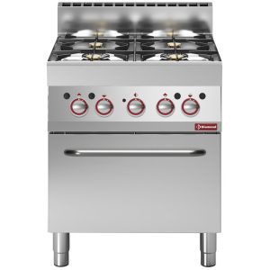 Gas cooker 4 burners and electric convection oven GN 1/1