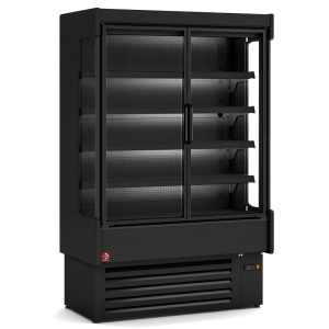 Ventilated refrigerated wall element, with unit, 3 swing doors