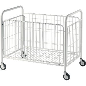 Laundry basket on castors, folding stool