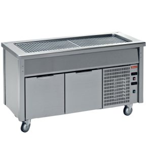 Element with refrigerated top on refrigerated cupboard