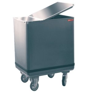 Hopper in stainless steel on wheels 150 lit.
