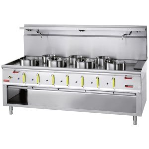 Wok stove 7 burners with water curtain