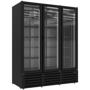 Positive refrigerated display 1455 liters, 3 hinged doors - BLACK