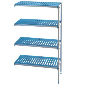 Corner rack in anodised aluminium 4 levels "Modular Rack