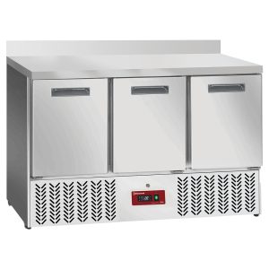 Refrigerated counter 3 doors GN 1/1, with backsplash