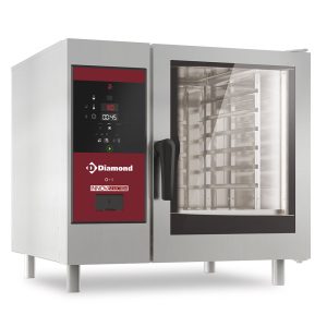 Gas oven direct steam and convection, 6x GN 1/1+Cleaning