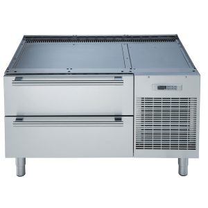 Refrigerated or freezing undercarriage with 2 drawers