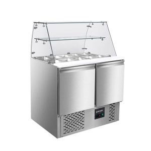 EASYLINE Saladette 700 / 2-fach mit eckigem Glasaufsatz