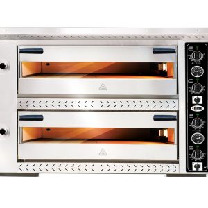 Pizzaofen mit Thermometer, 2 Kammern, 4+4 Pizzen Ø 33 cm