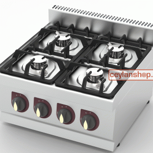 CEYLAN Gasherd 4-Brenner, 24 kW, Erdgas 20 mbar – Edelstahl, 60 × 60 cm