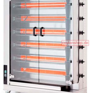 CEYLAN Gas-Hähnchengrill – 6 Spieße für bis zu 30 Hähnchen, 28,2 kW, Erdgas 20 mbar