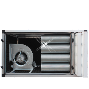 compacte geurfilterkast 5000 m3/h – met motor