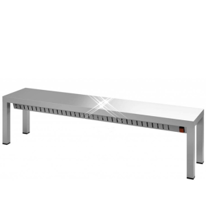 Rvs etagère verwarmd 1 hoog 1000x300x400 mm
