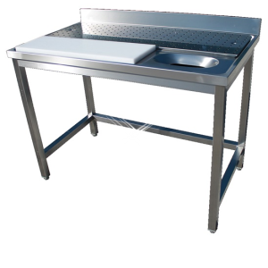 Rvs voorbereidingstafel voor vis 1200x700x900 mm