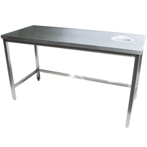 Rvs werktafel met afvalgat 1000x700x900 mm